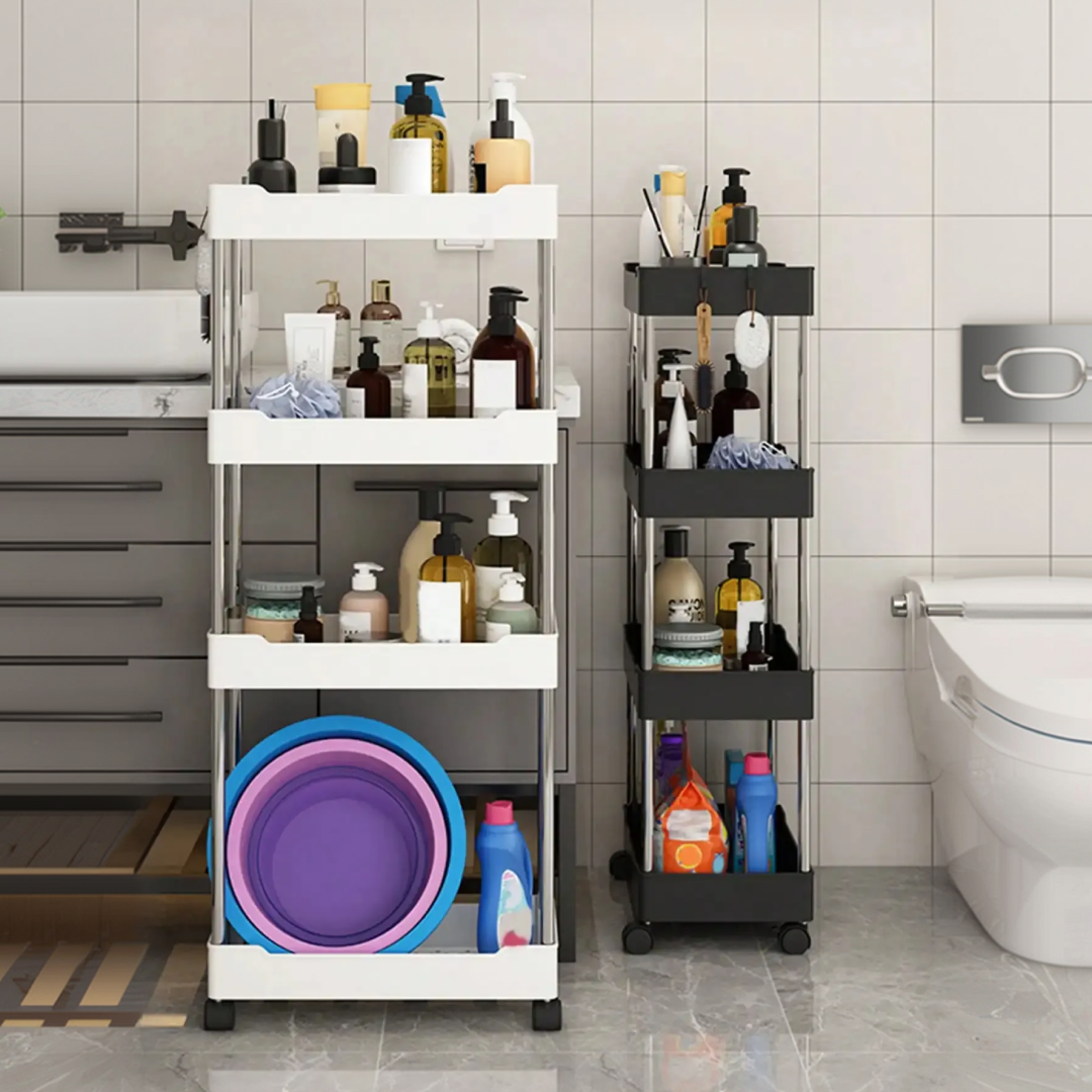 Carrinho Organizador Slim com Rodinhas 3 ou 4 Andares Multiuso