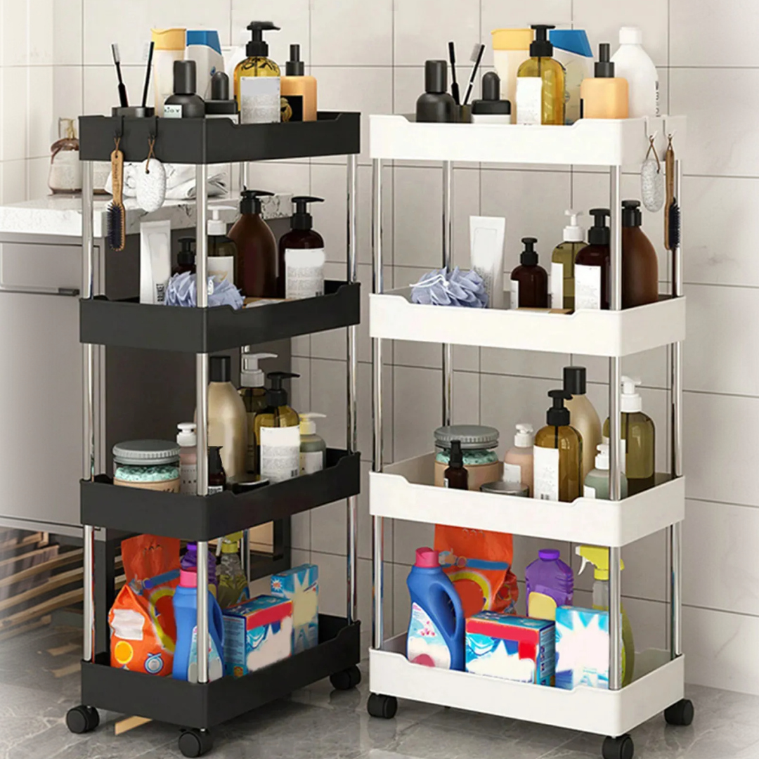 Carrinho Organizador Slim com Rodinhas 3 ou 4 Andares Multiuso
