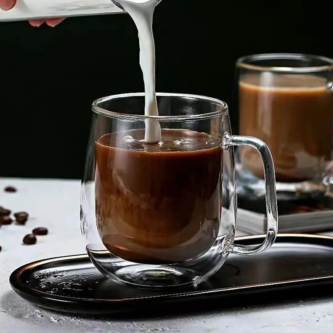 Caneca de Vidro Duplo Borossilicato Resistente ao Calor