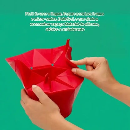 Balde de Pipoca Dobrável de Silicone para Micro-ondas