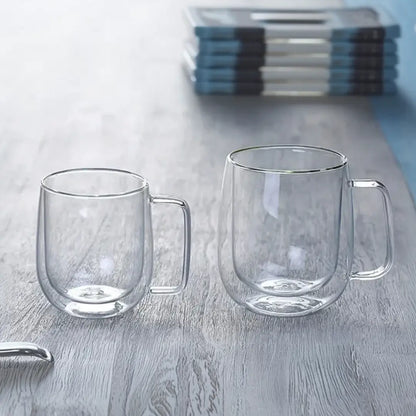 Caneca de Vidro Duplo Borossilicato Resistente ao Calor