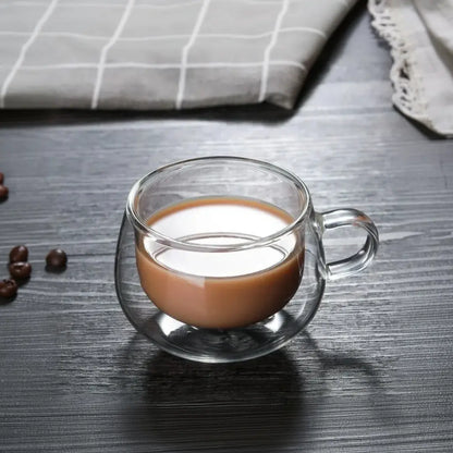 Caneca de Vidro Duplo Borossilicato Resistente ao Calor