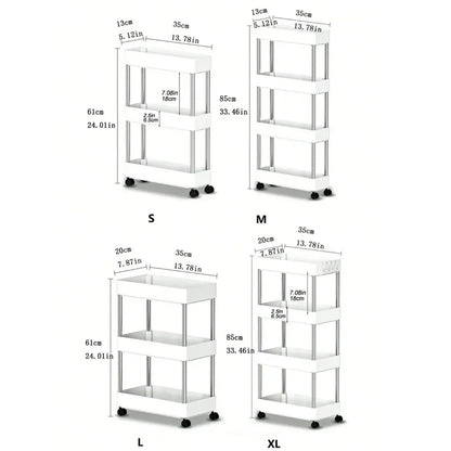 Carrinho Organizador Slim com Rodinhas 3 ou 4 Andares Multiuso