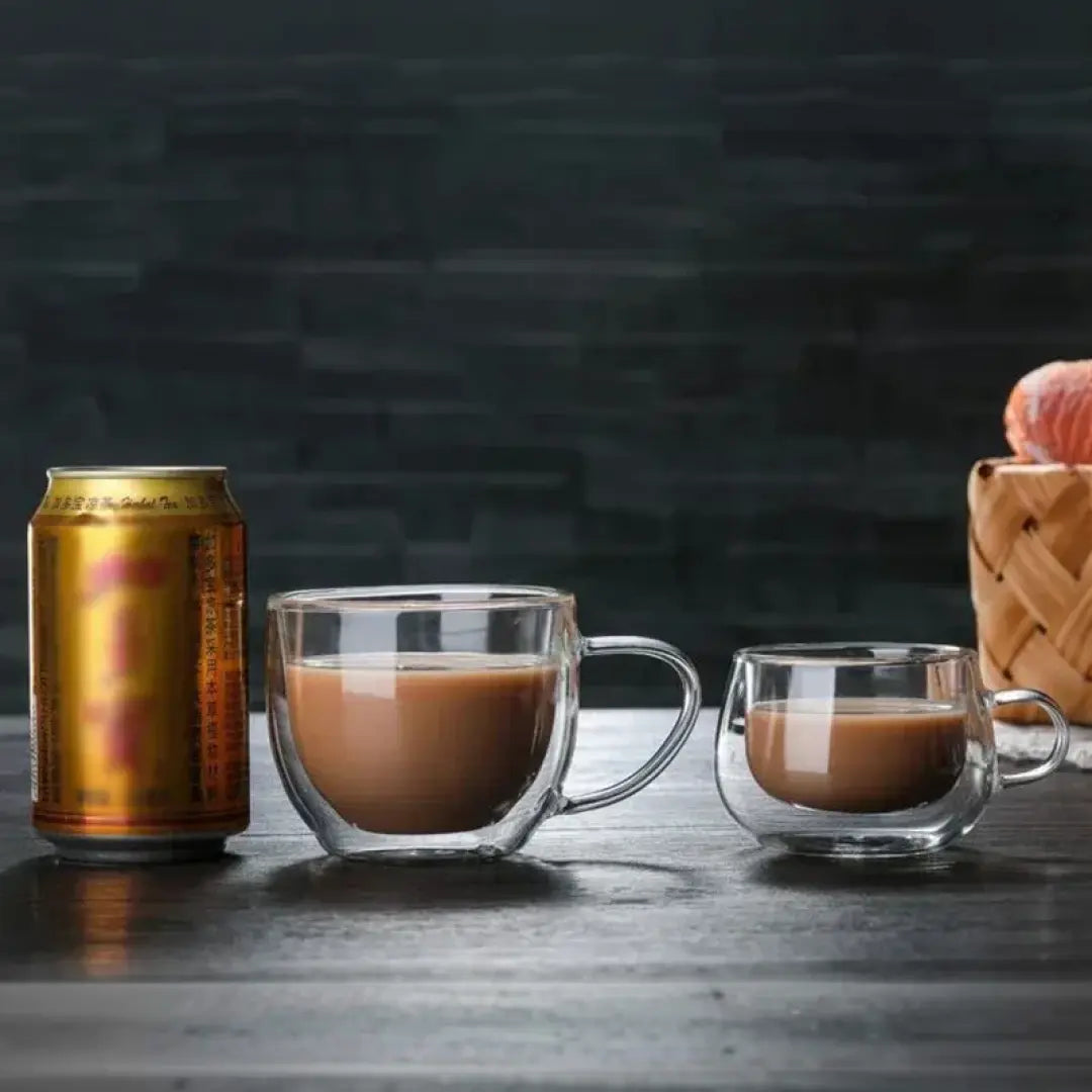 Caneca de Vidro Duplo Borossilicato Resistente ao Calor