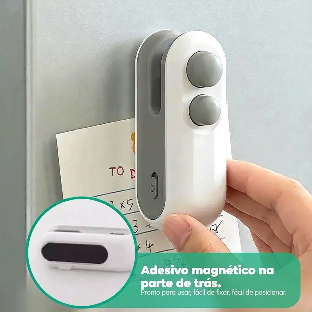 Seladora Térmica Portátil 2 em 1 Recarregável para Sacos Plásticos