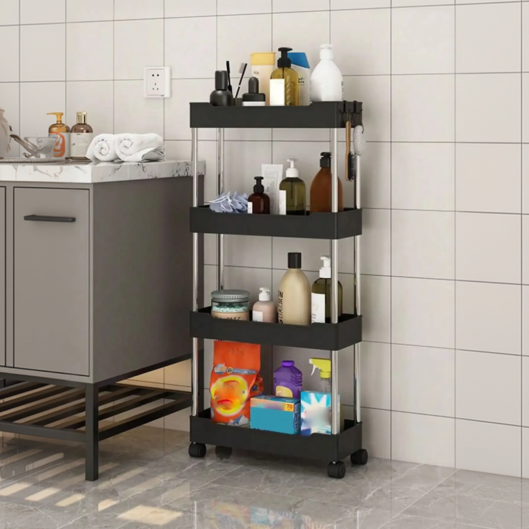 Carrinho Organizador Slim com Rodinhas 3 ou 4 Andares Multiuso