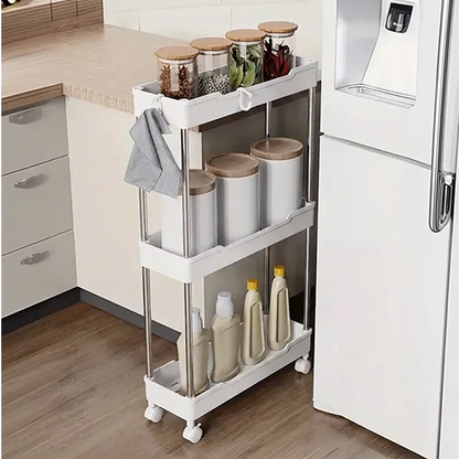 Carrinho Organizador Slim com Rodinhas 3 ou 4 Andares Multiuso