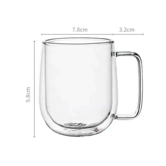 Caneca de Vidro Duplo Borossilicato Resistente ao Calor