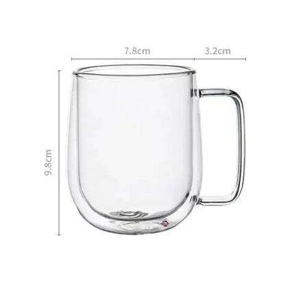 Caneca de Vidro Duplo Borossilicato Resistente ao Calor