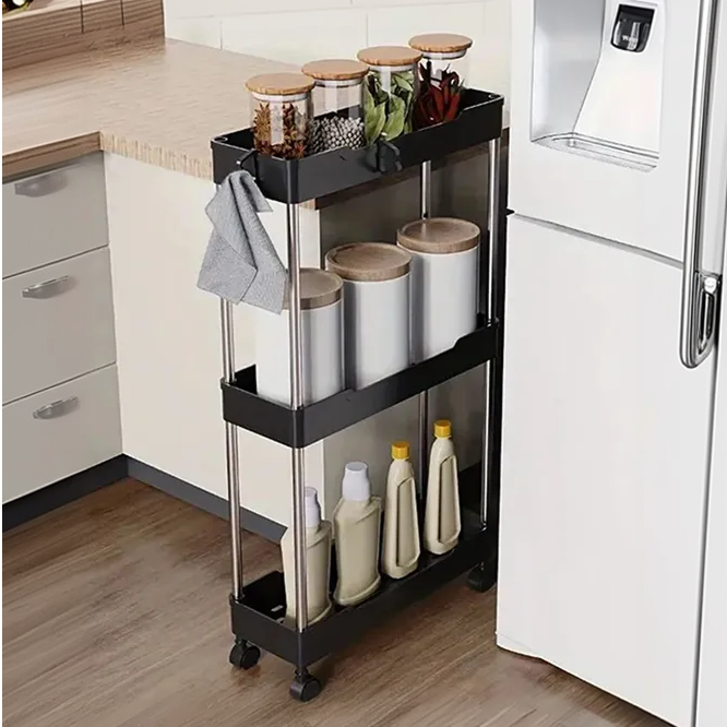 Carrinho Organizador Slim com Rodinhas 3 ou 4 Andares Multiuso