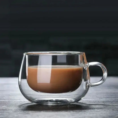 Caneca de Vidro Duplo Borossilicato Resistente ao Calor