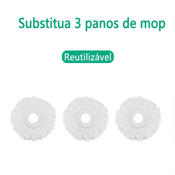 Mop Giratório 360° com Balde Duplo e Refil de Microfibra