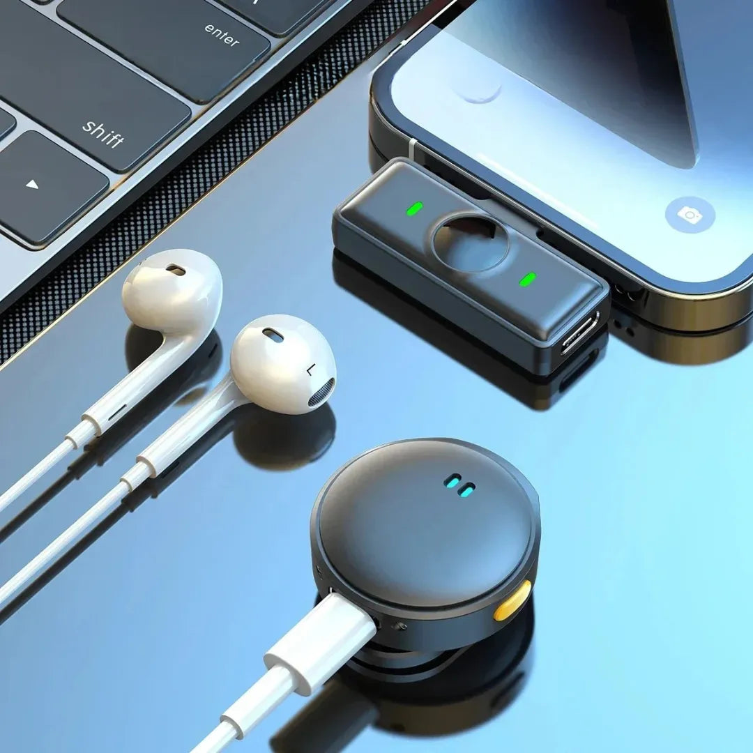 Microfone de Lapela Sem Fio USB-C para Celular e Tablet