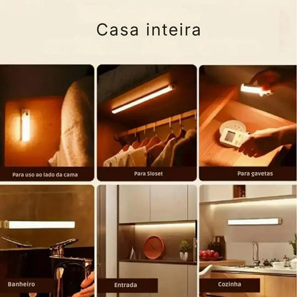 Barra de Luz LED com Sensor de Movimento Recarregável USB
