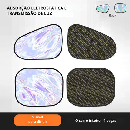 Protetor Solar Eletrostático para Vidro Lateral de Carro Antirreflexo
