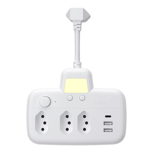 Extensão Elétrica com Filtro de Linha, 3 Tomadas Brasileiras e USB