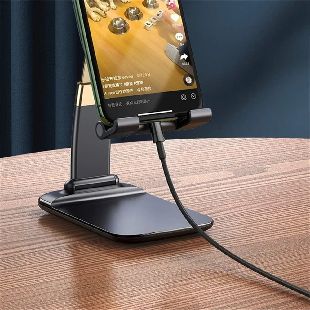 Suporte Dobrável de Mesa para Celular e Tablet Ajustável