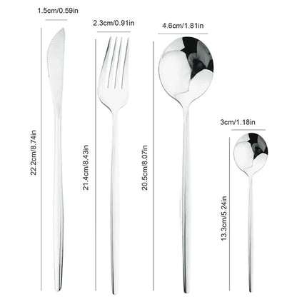 Conjunto de Talheres de Aço Inox 24 Peças Cor Prata