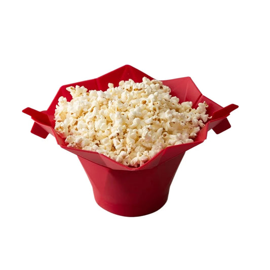 Balde de Pipoca Dobrável de Silicone para Micro-ondas